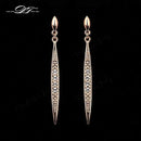 Women Cubic Zircon Dangle Earrings In silver And Rose Gold-Rose Gold Plated-JadeMoghul Inc.
