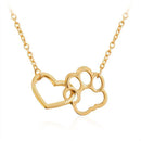 Women Cute Animal Dog / Cat Love Heart Pendant Necklace-Gold-JadeMoghul Inc.