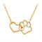 Women Cute Animal Dog / Cat Love Heart Pendant Necklace-Gold-JadeMoghul Inc.