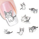 Women Cute Cat Design Water Transfer Nail Decal Sticker Sheet--JadeMoghul Inc.