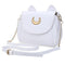 Women Cute Cat detailed Patent Leather Cross Body Bag-White-Brand Bag-JadeMoghul Inc.