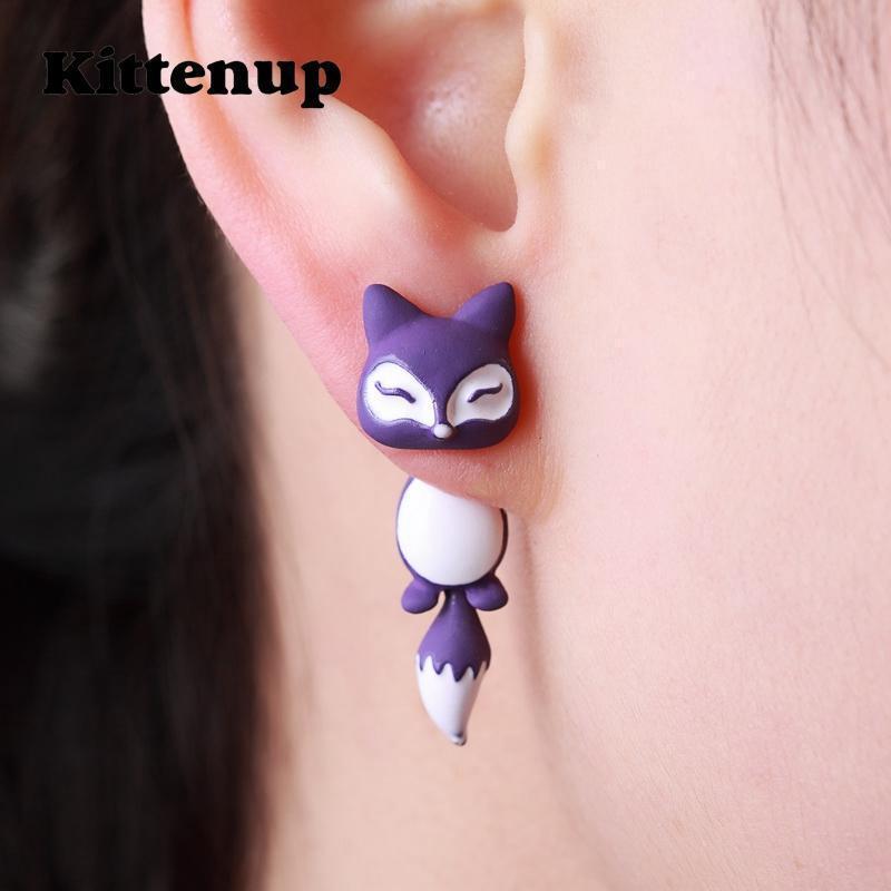 Women Cute Fox Stud Earrings-A-JadeMoghul Inc.