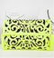 Women Cutwork Envelope Clutch Bag With Detachable Shoulder Strap-fluorescence yellow-JadeMoghul Inc.