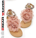 Women Delicate Flower Sandals With Buckle Closure-Pink-4-JadeMoghul Inc.