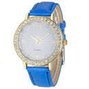 Women Diamond Analog Leather Strap Wrist Watch-Blue-JadeMoghul Inc.