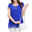 Women Double layered Chiffon Shirt Top-Blue-XXXL-JadeMoghul Inc.