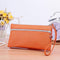 Women Double Zipper Wristlet With Metal Flower Charm-Orange-Mini(Max Length<20cm)-JadeMoghul Inc.