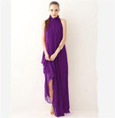 Elegant Bohemian Maxi Dress - Chiffon Halter Long Dress