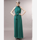 Elegant Bohemian Maxi Dress - Chiffon Halter Long Dress