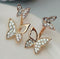 Women Ear Back Butterfly Stud Earrings With Crystal Detailing-18K gold-JadeMoghul Inc.