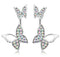 Women Ear Back Butterfly Stud Earrings With Crystal Detailing-AB color-JadeMoghul Inc.