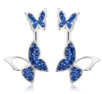Women Ear Back Butterfly Stud Earrings With Crystal Detailing-baby blue-JadeMoghul Inc.