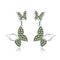 Women Ear Back Butterfly Stud Earrings With Crystal Detailing-green-JadeMoghul Inc.