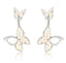 Women Ear Back Butterfly Stud Earrings With Crystal Detailing-silver pearl-JadeMoghul Inc.