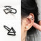 Women Ear Cuffs With stones And Chains And Feather Design-ES311 Black-JadeMoghul Inc.