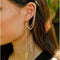 Women Ear Cuffs With stones And Chains And Feather Design-ES667 Gold-JadeMoghul Inc.