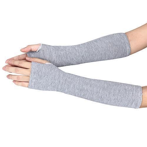 Women Elbow Length Finger Less Gloves-Grey-JadeMoghul Inc.