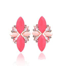 Women Elegant Crystal Stone Stud Earrings-fuchsia-JadeMoghul Inc.