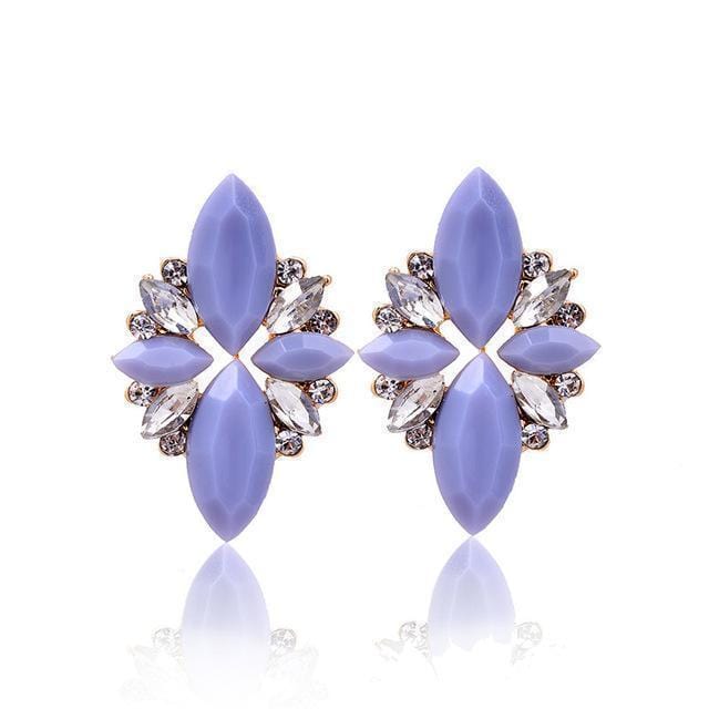 Women Elegant Crystal Stone Stud Earrings-grey-JadeMoghul Inc.