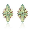 Women Elegant Crystal Stone Stud Earrings-Opal Green-JadeMoghul Inc.