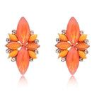 Women Elegant Crystal Stone Stud Earrings-Opal Orange-JadeMoghul Inc.