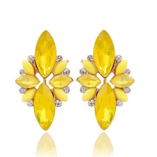 Women Elegant Crystal Stone Stud Earrings-opal yellow-JadeMoghul Inc.