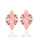 Women Elegant Crystal Stone Stud Earrings-peach-JadeMoghul Inc.