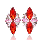 Women Elegant Crystal Stone Stud Earrings-pink red-JadeMoghul Inc.