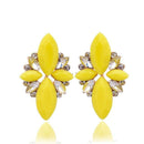 Women Elegant Crystal Stone Stud Earrings-yellow-JadeMoghul Inc.