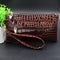 Women Embossed Patent Leather Wristlet-Coffee-JadeMoghul Inc.