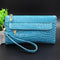 Women Embossed Patent Leather Wristlet-Sky Blue-JadeMoghul Inc.
