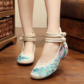 Women Embroidered Sequins Flat Shoes With Ankle Strap Closure-1-4-JadeMoghul Inc.