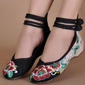 Women Embroidered Sequins Flat Shoes With Ankle Strap Closure-5-4-JadeMoghul Inc.