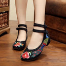 Women Embroidered Sequins Flat Shoes With Ankle Strap Closure-7-4-JadeMoghul Inc.