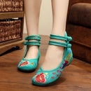 Women Embroidered Sequins Flat Shoes With Ankle Strap Closure-8-4-JadeMoghul Inc.