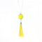 Women Enamel Disc Long Tassel Pendant Necklace-Silver Yellow-As Picture-77cm-JadeMoghul Inc.