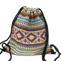 Women Fabric Backpack - Bohemian Chic Ethnic Drawstring Bag-NO 18-JadeMoghul Inc.