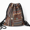 Women Fabric Backpack - Bohemian Chic Ethnic Drawstring Bag-NO 2-JadeMoghul Inc.