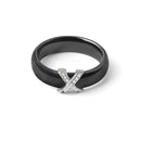 Women Fashion AAA Crystal X Cross Ceramic Ring-10-Black-JadeMoghul Inc.