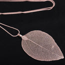 Women Fashion Detailed Leaf Design Pendant And Chain-Rose Gold-JadeMoghul Inc.