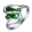 Women Fashion Luxury Vintage Black Gold Zircon Oval Ring-10-green silver-JadeMoghul Inc.