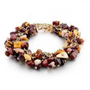 Women Fashion Natural Stone Cluster Adjustable Chain Bracelet-purple red-JadeMoghul Inc.