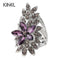 Women Fashion Purple Crystal Flower Ring-7-Purple-Silver Plated-JadeMoghul Inc.