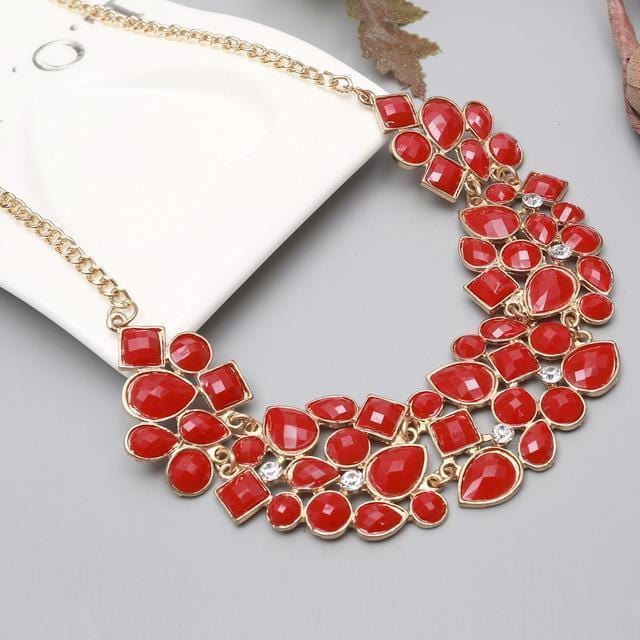 Women Fashion Statement Acrylic Rhinestone Collar Necklace-XL902AA-JadeMoghul Inc.