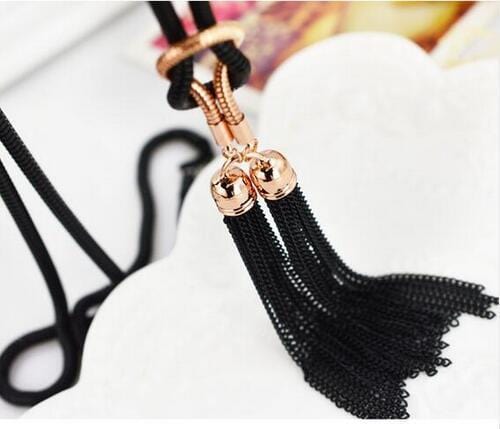 Women Fashionable Long Crystal / Tassel / Metal Necklace-Type 3-JadeMoghul Inc.
