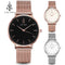 Women Fashionable Quartz Watch / Rose Gold Dress Casual Watch-BLACK ROSE WHITE-JadeMoghul Inc.
