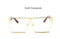 Women Fashionable Reflector Sunglasses In Square Shape With 100% UV 400 Protection-JT44 Gold Clear-JadeMoghul Inc.