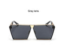 Women Fashionable Reflector Sunglasses In Square Shape With 100% UV 400 Protection-JT44 Gold Gray-JadeMoghul Inc.