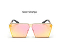 Women Fashionable Reflector Sunglasses In Square Shape With 100% UV 400 Protection-JT44 Gold Orange-JadeMoghul Inc.