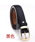 Women Faux Leather Animal Print/Solid Belt-Black-JadeMoghul Inc.